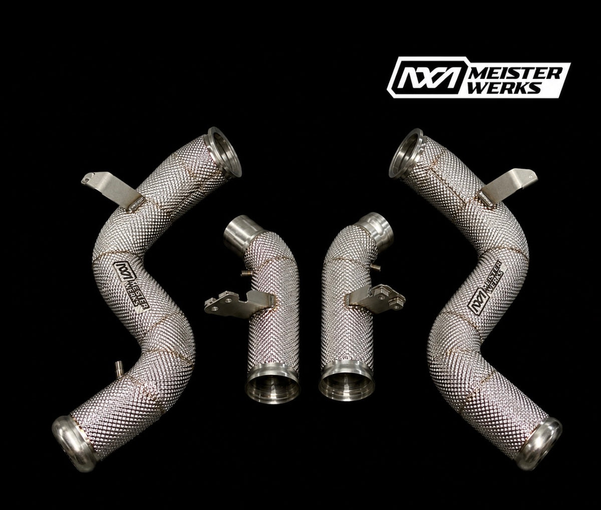 Meisterwerks M177 Stainless Steel Performance Downpipes with Heat Shields  GLE63 & GLS63